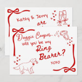 Will you be my Doggie Ring Bearer Card Invitation (Devant / Derrière)