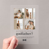 Will You Be My Godfather 4 Photo Proposal Card Acryl Uitnodigingen (Insitu (Draagbaar))