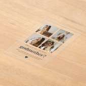 Will You Be My Godmother 4 Photo Proposal Card Acryl Uitnodigingen (Laagn)