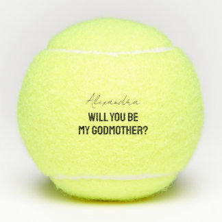 Will You Be My Godmother Godparent Proposal Sports Tennisballen