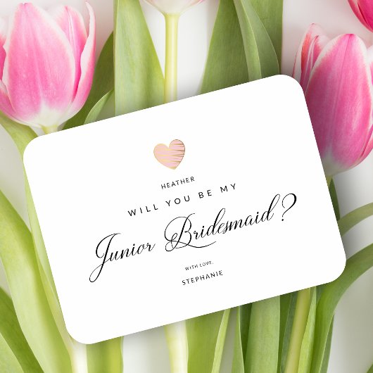 Will You Be My Junior Bridesmaid Pink Heart Magneet