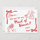 Will you be my Maid of Honor Card Invitation (Devant)