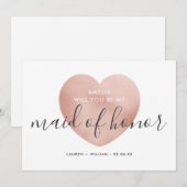 Will You Be My Maid of Honor Kaart - Roos Gold (Voorkant / Achterkant)