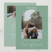 Will you be my Maid of Honor Sage Green Photo  (Voorkant / Achterkant)
