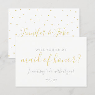 Will You Be My MaidofHonor Kaart - Gouden Stippen