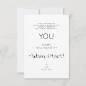 Will You Be My Matron of Honor Photo Proposal (Achterkant)