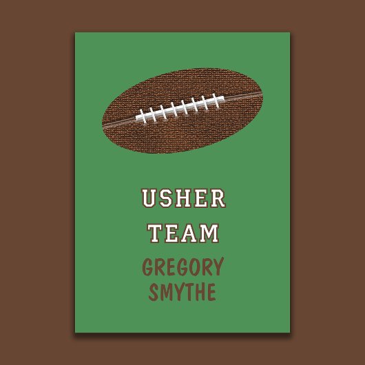 Will You Be My Usher Football Theme Card Kaart