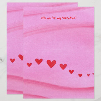 Will you be my Valentine, heart themed stationery Briefhoofd