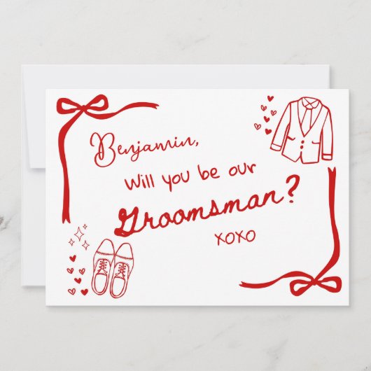 Will you be our Groomsman Card Invitation (Devant)