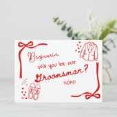 Will you be our Groomsman Card Invitation (Debout devant)