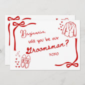 Will you be our Groomsman Card Invitation (Devant / Derrière)