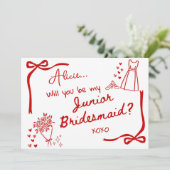 Will you be our Junior Bridesmaid Card Invitation (Debout devant)