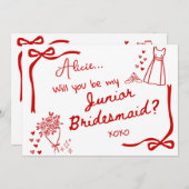Will you be our Junior Bridesmaid Card Invitation (Devant / Derrière)
