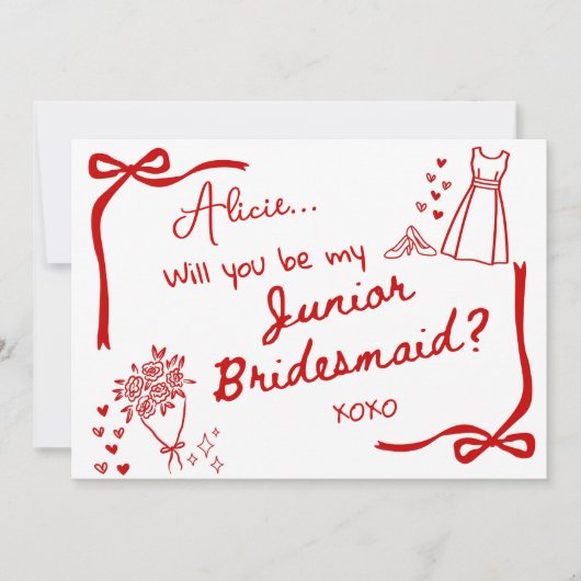 Will you be our Junior Bridesmaid Card Invitation Kaart (Voorkant)