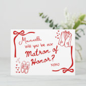 Will you be our Matron of Honor Card Invitation (Debout devant)