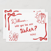 Will you be our Usher Card Invitation (Devant / Derrière)