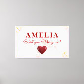 Will you marry me Red Heart Romantic Proposal Canvas Afdruk (Voorkant)
