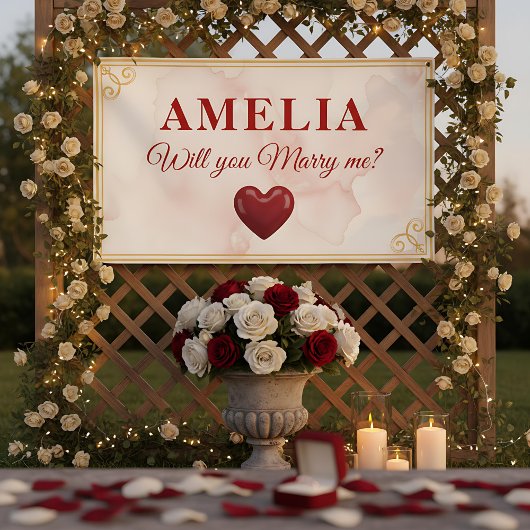 Will you marry me Red Heart Romantic Proposal Spandoek