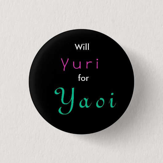 Will Yuri voor Yaoi Ronde Button 3,2 Cm (Voorkant)