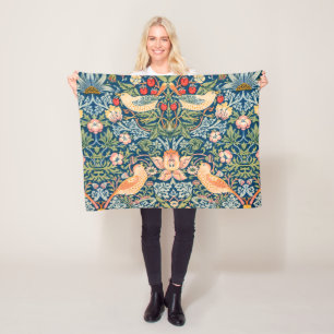 Willam Morris aardbeiendief, vogels Fleece Deken