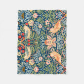 Willam Morris aardbeiendief,  vogels Fleece Deken (Voorkant)