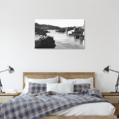 Willamette Herfsten en Paper Mills Oregon City Canvas Afdruk (Insitu (Slaapkamer))