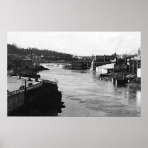 Willamette Herfsten en Paper Mills Oregon City Poster