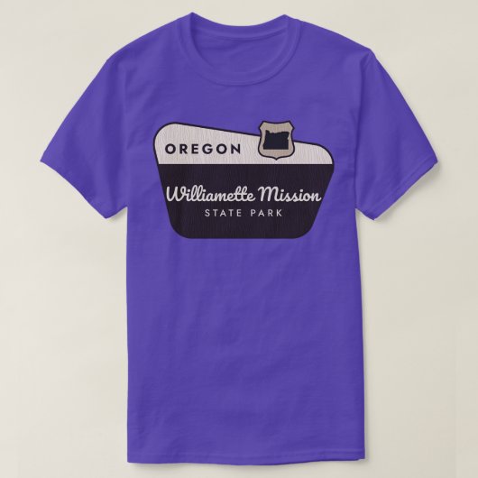 Willamette Mission State Park Oregon Welkomstbord T-shirt (Design voorkant)