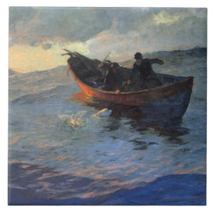 Willard Metcalf aan de kust van de Suffolk Tegeltje