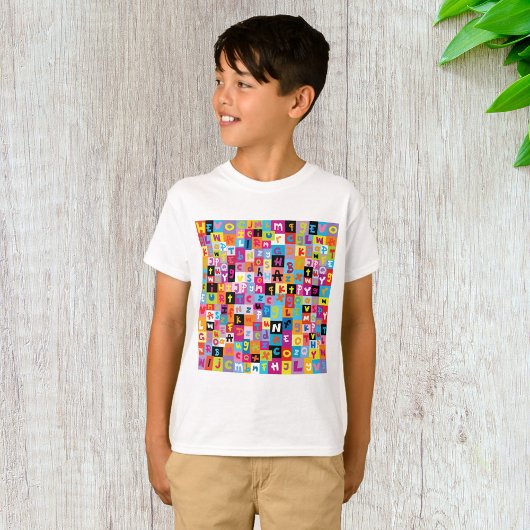 Willekeurig Alfabet Patroon T-shirt
