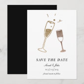 Willekeurig Champagne Bewaar de Datum Kaart (Voorkant / Achterkant)