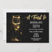 Willekeurig evenement zwart en gouden wijnglas kaart (Voorkant)