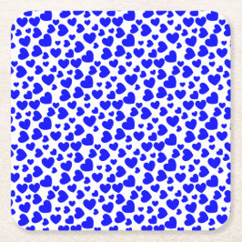 Willekeurig formaat en gekleurd hart vierkante kartonnen onderzetter