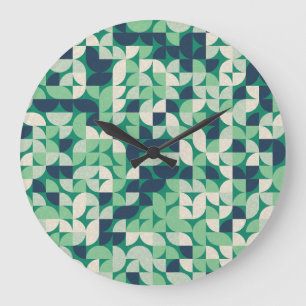 Willekeurig gekleurde kwartcirkels, generatief. grote klok