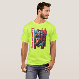 Willekeurig geordende kleurrijke figuren t-shirt