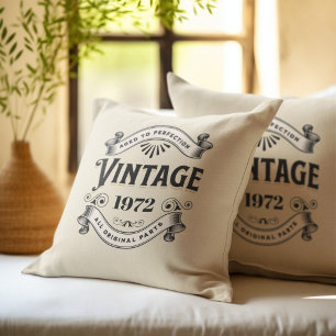 Willekeurig Jaar Vintage Verjaardag Kussen