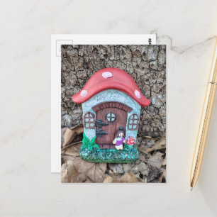 Willekeurig paddestoelenhuisje Jezus gevonden in h Briefkaart