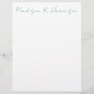 Willekeurig papier met handgeschreven scriptnaam briefhoofd