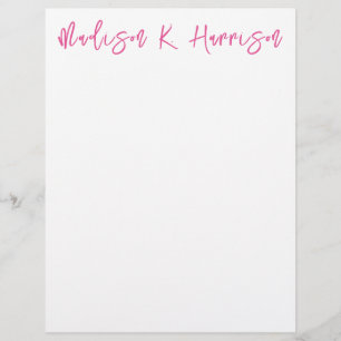 Willekeurig papier met handgeschreven scriptnaam briefhoofd