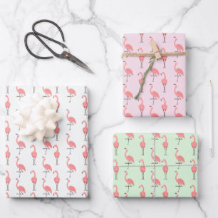 Willekeurig Roze Flamingo Vogel Patroon Inpakpapier Vel