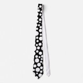 Willekeurig wit polka dotpatroon op zwart Stropdas (Voorkant)