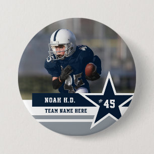 Willekeurige 3-kleurige sport foto team knopen pin ronde button 7,6 cm