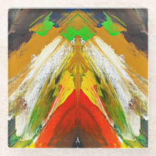 Willekeurige Abstracte Penseelstreek Compositie do Glazen Onderzetter