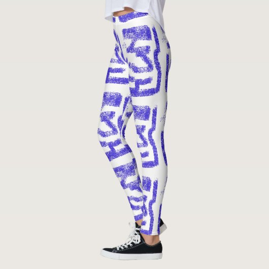 willekeurige abstracte Thunder_Cove blauw op elke Leggings (Links)