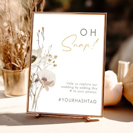 Willekeurige Bloem Oeps Hashtag Poster