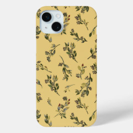 Willekeurige bloemstuk met wilde bloemen op narcis iPhone 15 mini hoesje