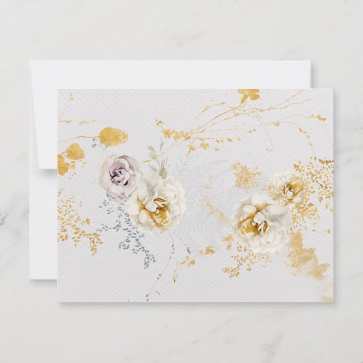 willekeurige botanische krans romantische trouwdag RSVP kaartje (Achterkant)