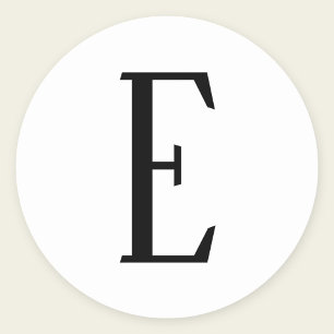 Willekeurige brief   Zwart-wit of doe-het-zelf kle Ronde Sticker