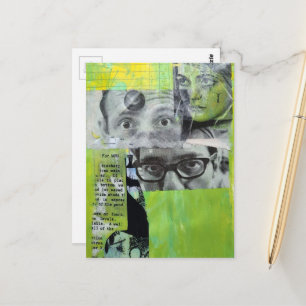 Willekeurige Collage Vintage Gezichten Briefkaart