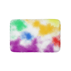 Willekeurige halftone kleurrijke achtergrond badmat